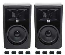  2 JBL 306P MkII 6" 2-Way Powered Studio Reference Monitors Isolation Feet Pads