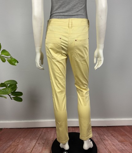 Próxima Talla 10 Pantalones Chinos Regulares Piernas Ajustadas Bolsillos Cinturón Lazos Amarillo Algodón NUEVO - Imagen 5 de 13