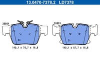 Bremsbelagsatz FÜR BMW 5 (G60, G90, G68), BMW 7 (G70) - ATE 13.0470-7378.2