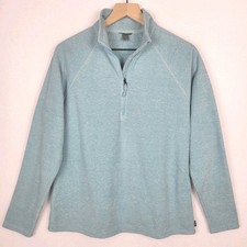 Eddie Bauer Womens Half Zip Fleece Pullover M Light Blue Outdoor Cozy Casual