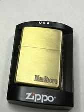 Zippo Lighter Marlboro Philip Morris Advertising Antique Brass 2003 Unfired