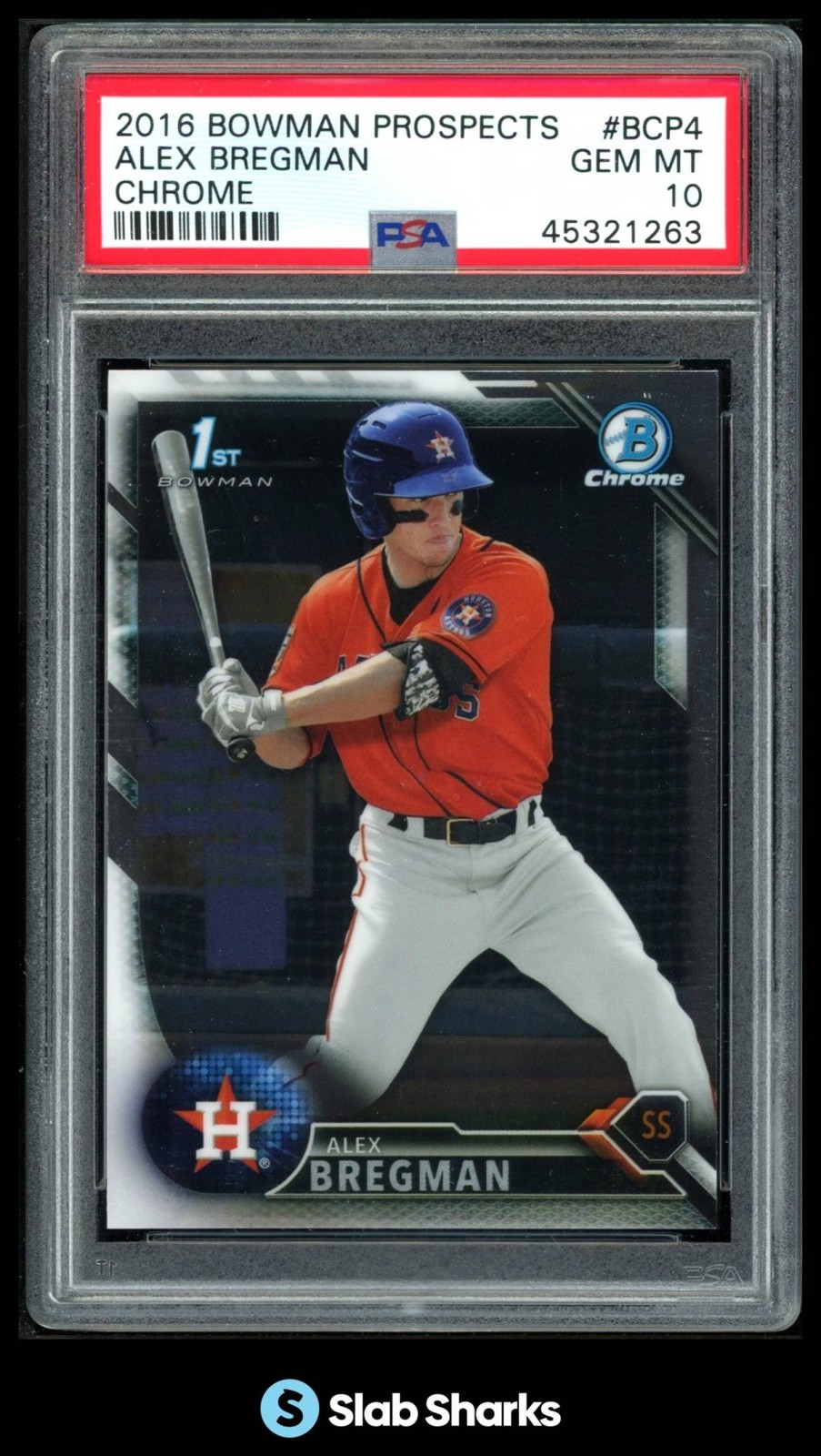 2016 BOWMAN #BCP4 ALEX BREGMAN CHROME PROSPECTS PSA 10