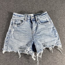 Vervet Denim Jean Shorts Women's XS Frayed Light Wash High Rise Cut Offs Rodeo
