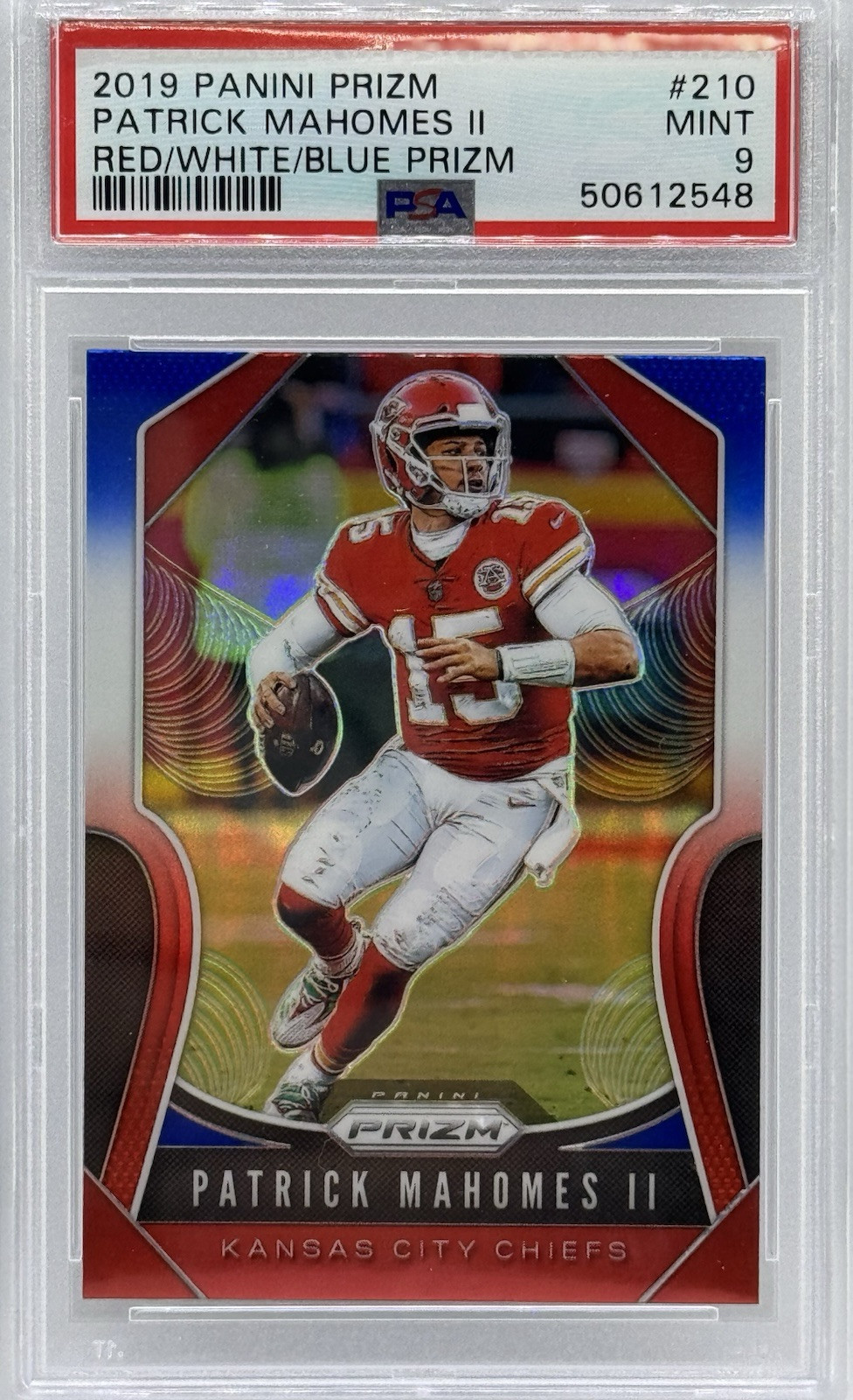 2019 Prizm Patrick Mahomes Year 3 RWB Kansas City Chiefs PSA 9 3 Time SB Champ