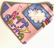 Over Collar Slide On Pet Dog Cat Bandana Scarf EASTER "HAPPY SPRING" SMALL
