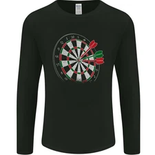Distressed Dart Board Mens Long Sleeve T-Shirt