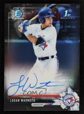 2017 Bowman Draft Chrome Pick Black Refractor 2/75 Logan Warmoth Auto 0f5t