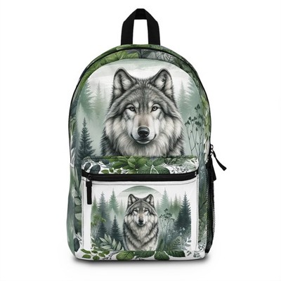 Wolf in Forest Moon Backpack | Night Wolf Pack Scene