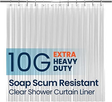 Bathroom Shower Curtain - Waterproof 72"W x 84"L Pack of 1 2a. 10g-clear