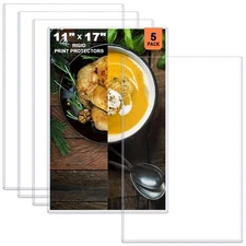 5 Pack 11" x 17" Rigid Print Protectors - Heavy Duty Hard Plastic Sheet Page ...