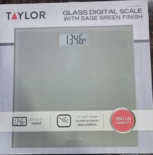 Taylor Glass Digital Bathroom Scale in Sage Green