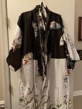 Vintage Ichi Ban Kimono Women XL Yukata Belted Open Front Japan Made 100 Cotton