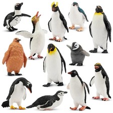Toymany 12-pcs Penguin Animal Figurine Collectible Hand-painted  Toy Set
