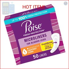 Poise Daily Microliners, Incontinence Panty Liners for Bladder Leaks, 1 Drop Lig