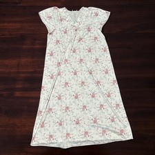 Vanity Fair Vintage Floral Nightgown Short Sleeve Maxi Slip Dress Pink White L