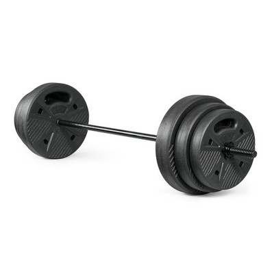 Barbell Set 25LB Threaded Cement Grip Plates 47 Home Gym CAP 25LB 15LB 10LB