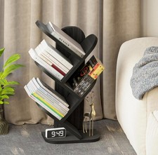 Libreria albero galleggiante rustico in legno 5 ripiani scaffale libreria