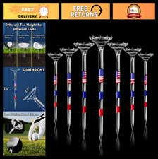 Unbreakable Golf Tees 3.25" with Big Cup 8 Prongs - Reduces Friction, Pack of