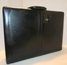 Executive Impressions-Black Leather Professional Briefcase - Combination Lock
