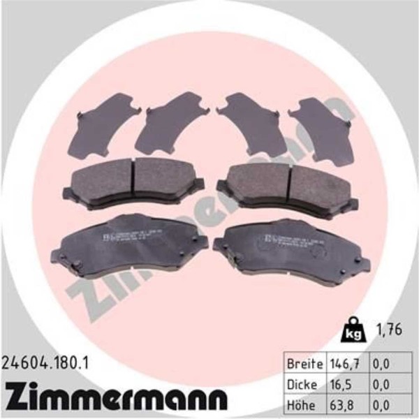 Zimmermann BremsbeläGe Vorne FüR Jeep Wrangler III Cherokee Fiat Freemont Grand-image