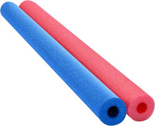 Floating Pool Noodles Foam Tube 2-Pack, Thick Hollow Noodles for Floating in the