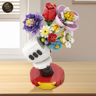 Vase Bouquet Ziegel 24 cm Spielzeug Bauen kreative Geschenkidee