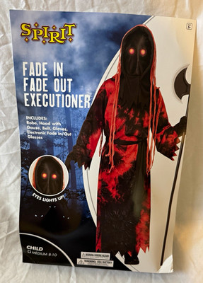 Spirit Executioner Child Costume M 8-10 Red/Black Polyester Light Up Eyes
