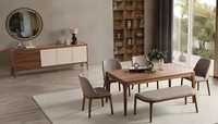 Elegantes Esszimmer-Set Holz Esstisch 4X StüHle Braunes Sideboard