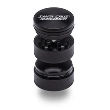 Herb Grinder 3 Piece Medium 2 1/8" Superior Grip and Aluminium (Black)
