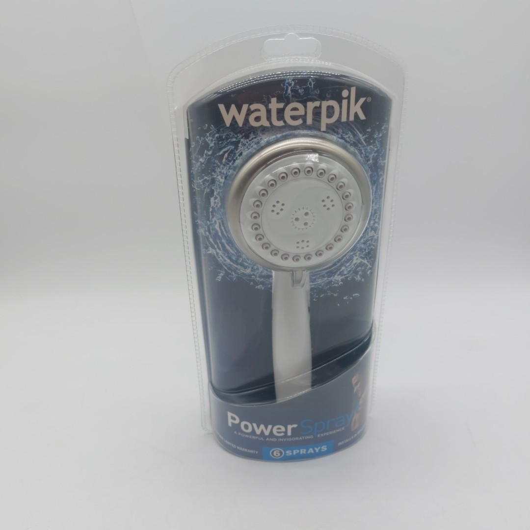 Waterpik 6-Mode EcoFlow Hand Held Shower Head, White, 1.8 GP
