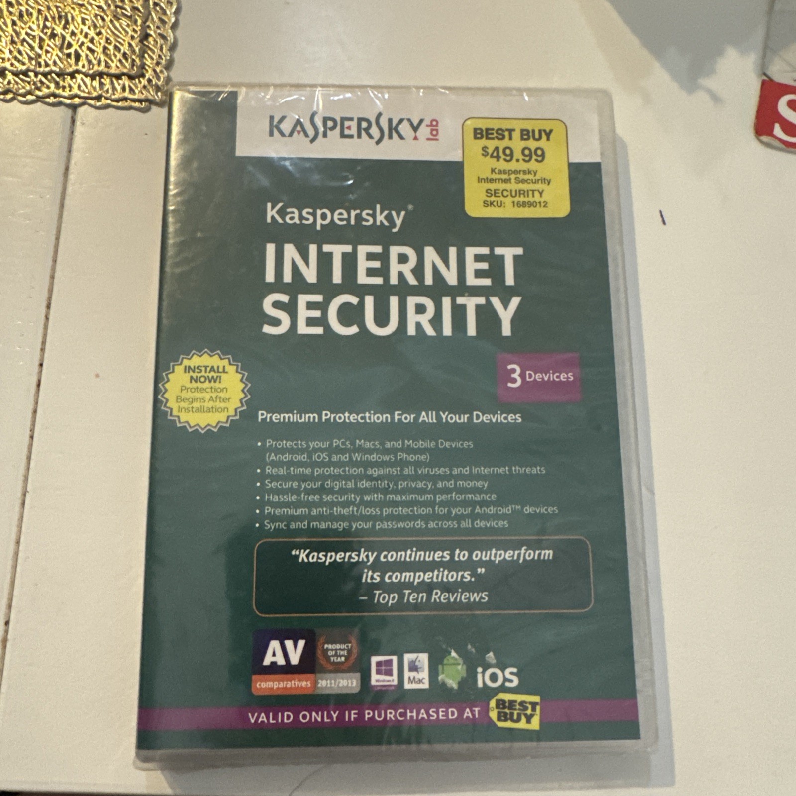Kaspers Internet Security Premium Protection 3 Devices Sealed Windows MAC iOS