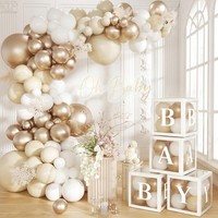 Babyparty Deko Neutral 137Pcs Champagner Gold Ballon Girlande Beige Baby Shower