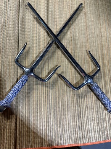 18" Set of 2 Chrome Octagon Stainless steel Sai Karate Practice Martial Arts