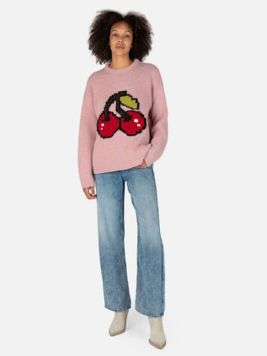 Our Legacy, Our Legacy super soft oversized unisex wool/acrylc blend knit sweater w/cherries