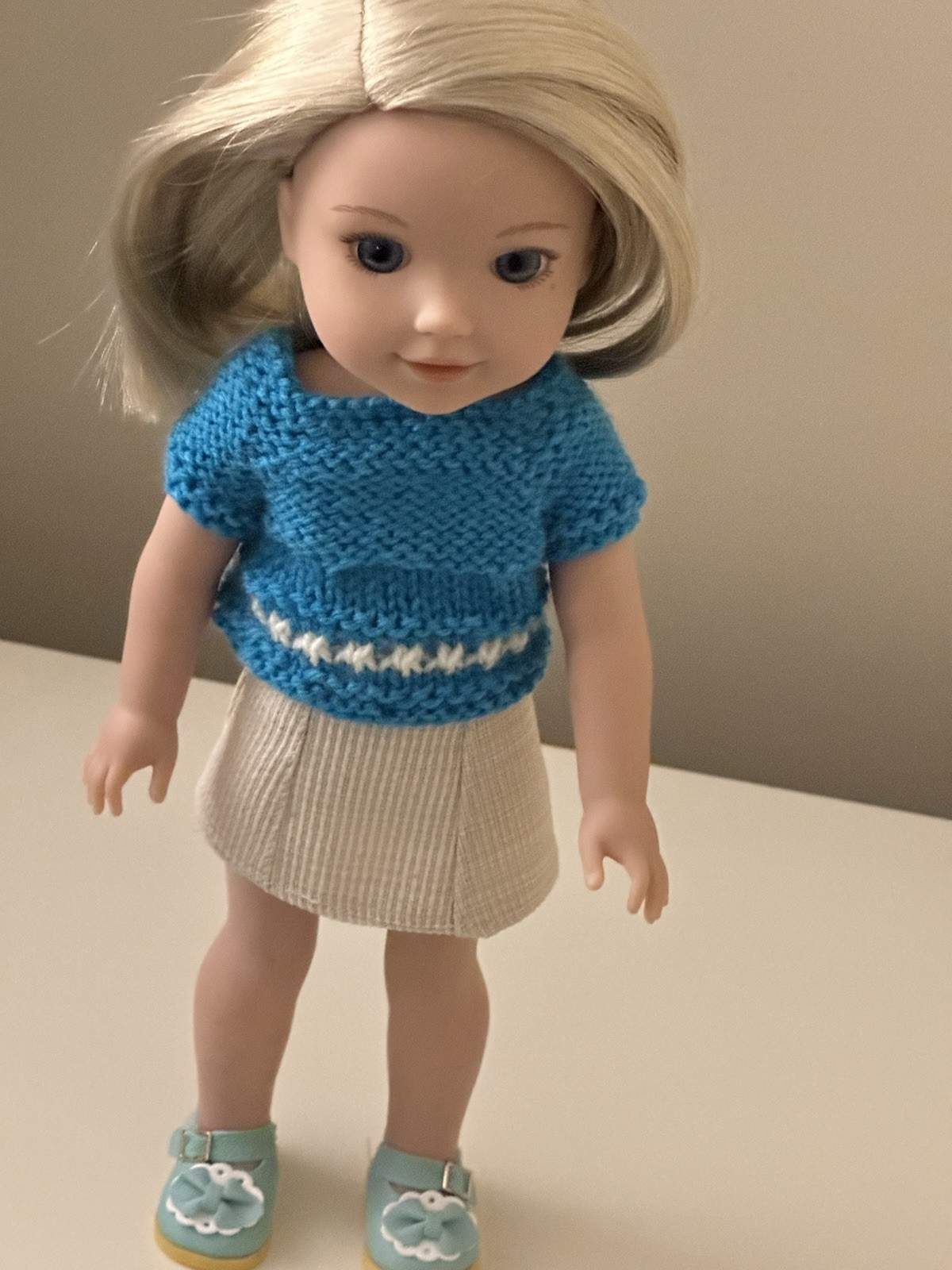 Ag Fits 14.5&rdquo;doll Shoes Incl.hand Knit Sweater
