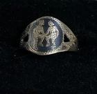 Vintage 925 Sterling Silver Norwegian silversmith DP Galstaad Ring Size O E787