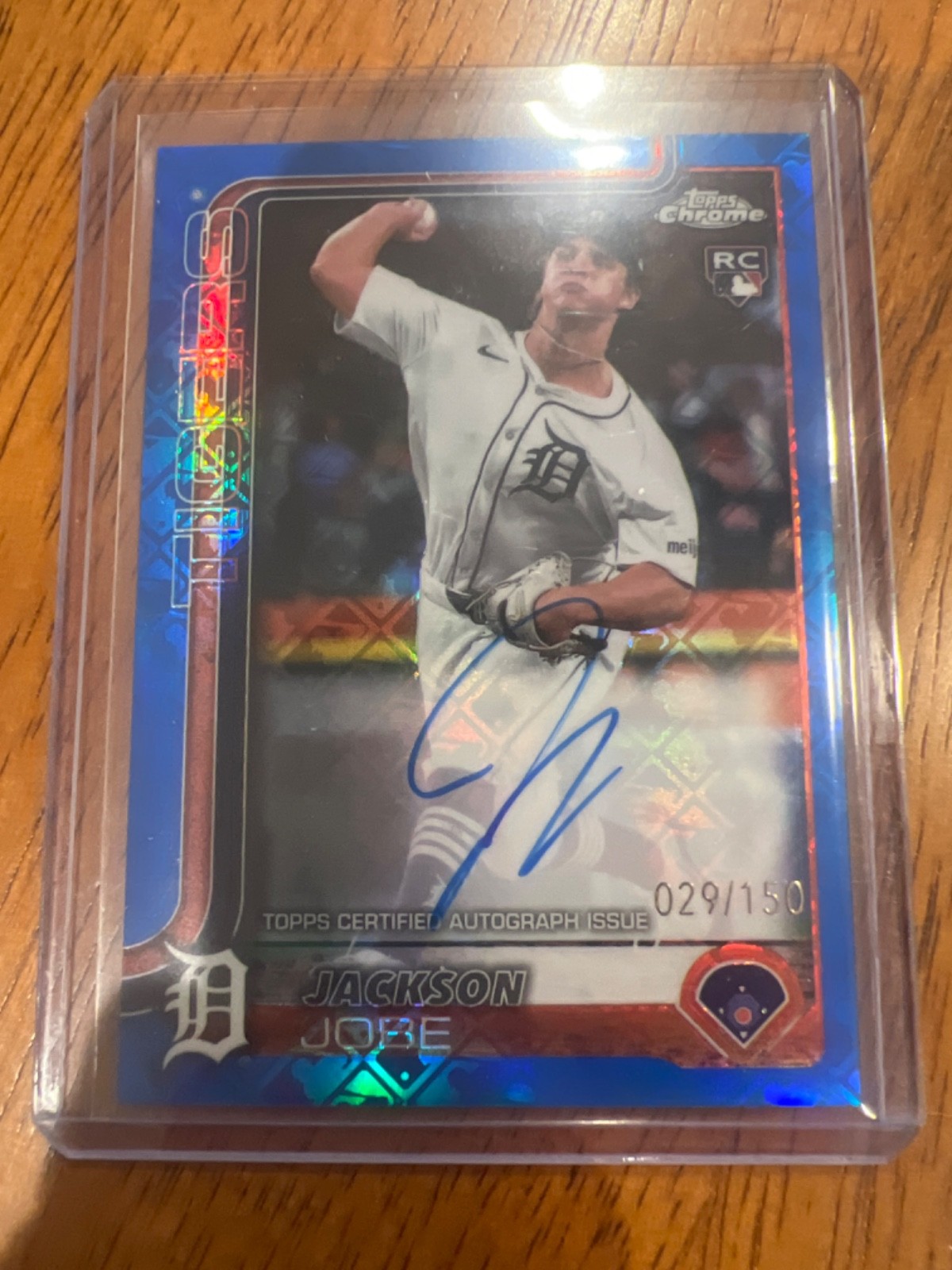 2025 Topps Chrome LogoFractor Jackson Jobe Rookie Auto RC Blue Refractor /150!!