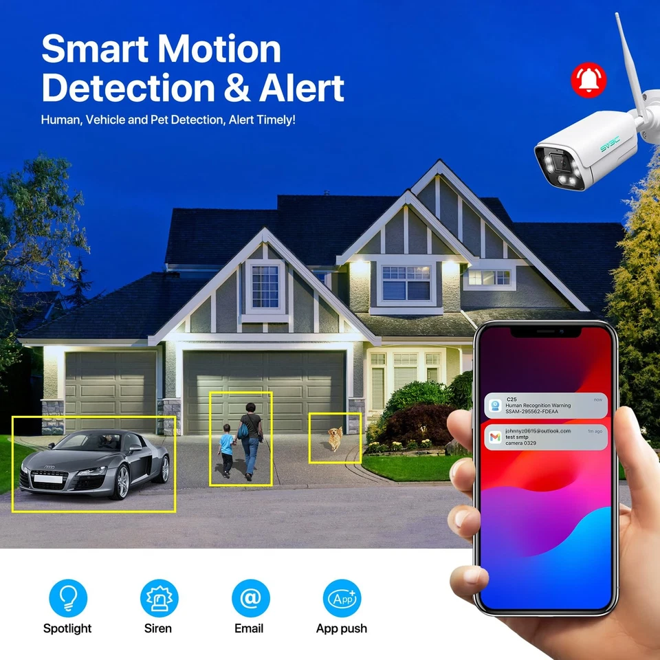 4K WiFi IP Camera Outdoor, 8MP Wired Bullet Security Cameras with Floodlight ... - Image 4 of 4