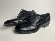 Alexander McQueen Barbed Wire Engraved Black Leather Oxford Shoes Runway Era 42