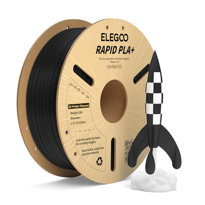 Rapid PLA plus Filament 1.75Mm Black 1KG, PLA+ 3D Printer Filament for 30-600 Mm
