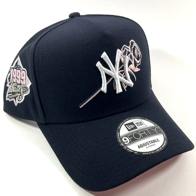 New Era New York NY Yankees Exclusive Navy Pink 9FORTY A-Frame Snapback Hat Cap