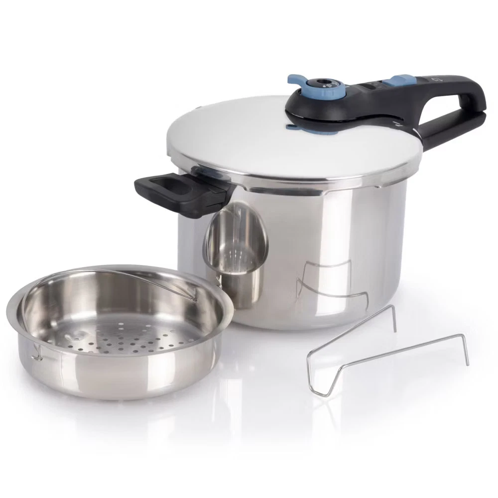 T-Fal 6qt Stainless Steel Pressure Cooker with Straining Basket