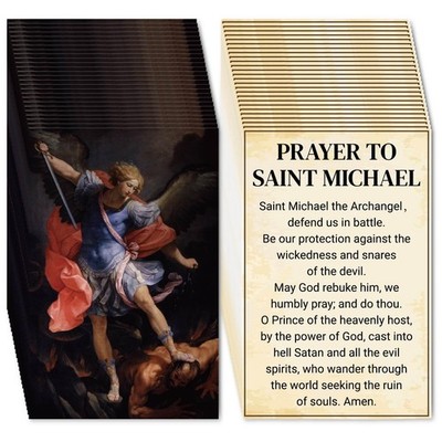 240pcs St. Michael The Archangel Saint Holy Catholic Prayer Cards Christian G...