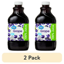 (2 pack) Great Value 100% Concord Grape Juice, 64 fl oz