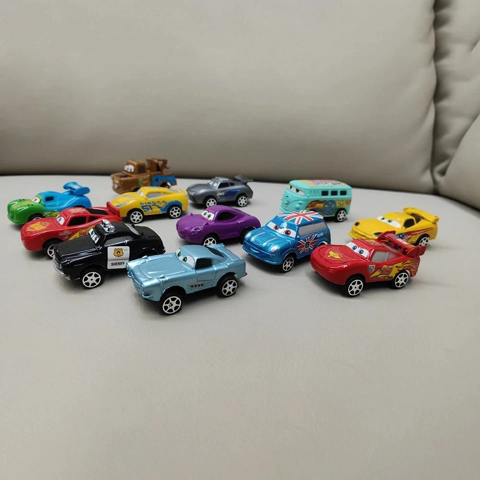 12PCS Pixar Cars Lightning McQueen Diecast PVC Toy Set Kids Birthday Gift Fun - Image 3 of 4