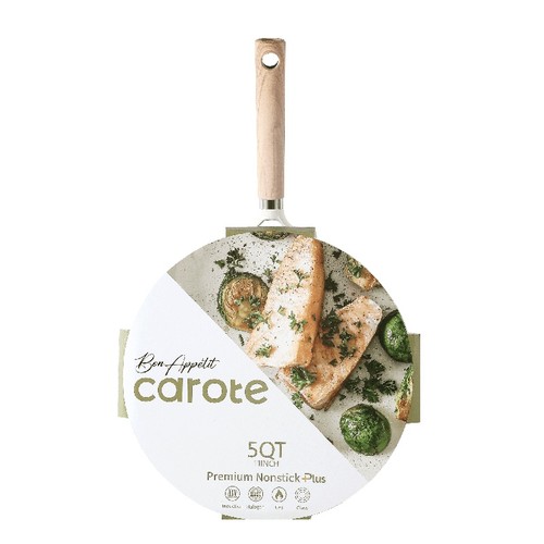 Sartén antiadherente con tapa compatible con inducción freidora profunda utensilios de cocina 5 cuartos de galón - Imagen 3 de 6