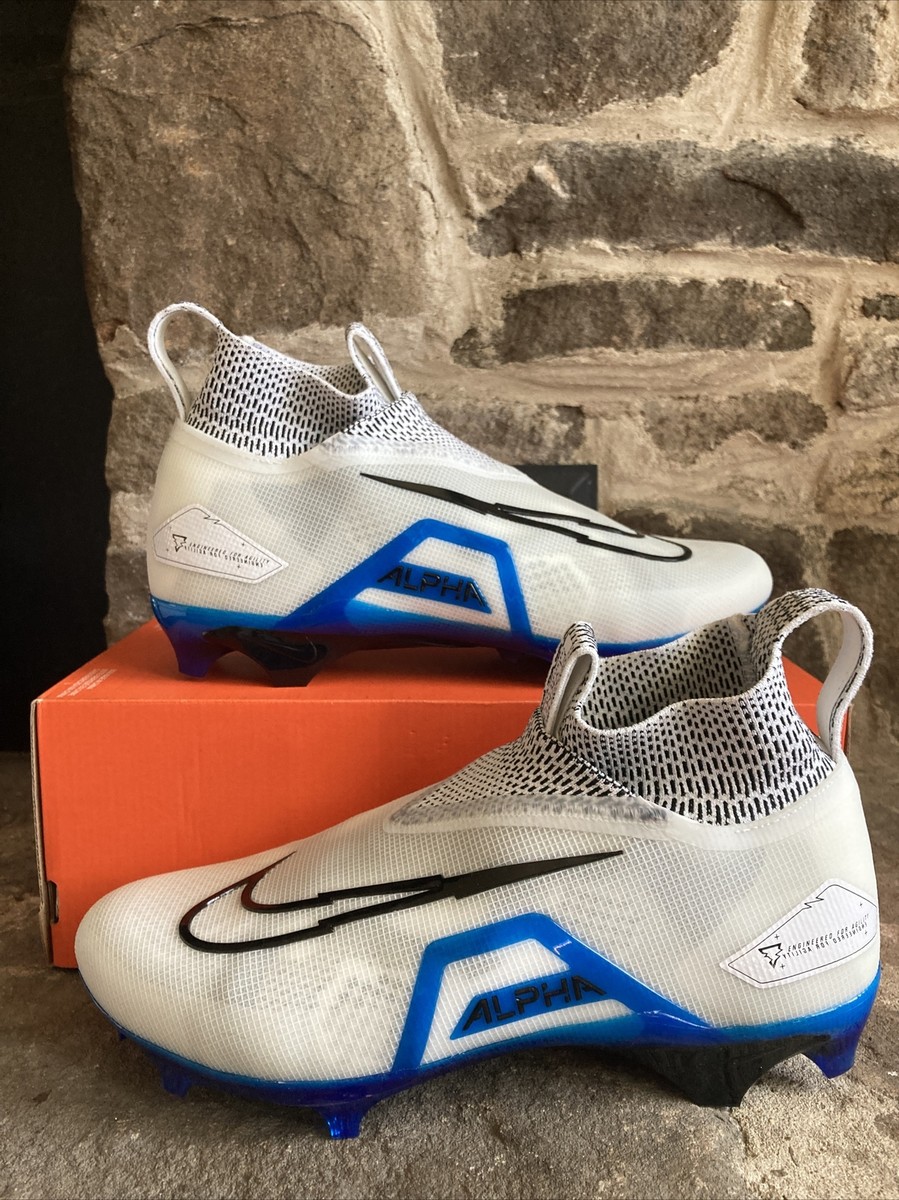 Nike Alpha Menace Elite 3 White/Royal Football Cleats Mens  display picture 1
