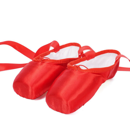 Rosa Profi Spitze Ballett Tanzschuhe Satin mit Zehenpolster schwarz Frauen Männer - Bild 14 von 18
