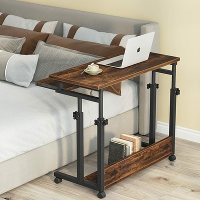 Rolling Computer Desk Portable Table W Height Adjustable Keyboard Tray Rolling Computer Desk Portable Table W, Rolling Computer Desk With Keyboard Tray