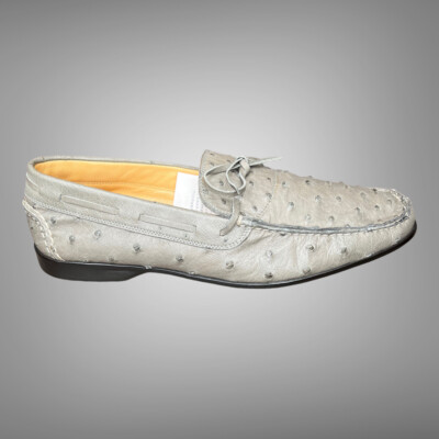 Hermes New In Box Grigio Moccasin Ostrich Skin Leather Loafer Shoes EU 41. m_64146ebe308f07ae551483e1.jpeg main image 2